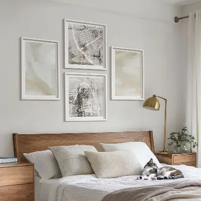 Set de cuadros modernos para salón con diseño de textura de pintura minimalista