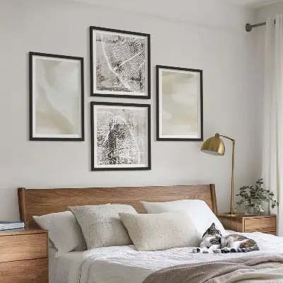 Set de cuadros modernos para salón con diseño de textura de pintura minimalista