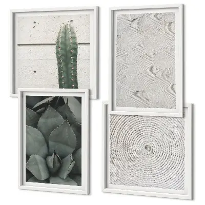 Set de cuadros modernos para salón con diseño de texturas veraniegas tropicales