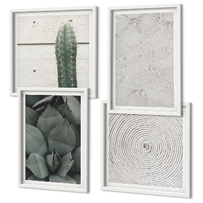 Set de cuadros modernos para salón Texturas veraniegas de los trópicos