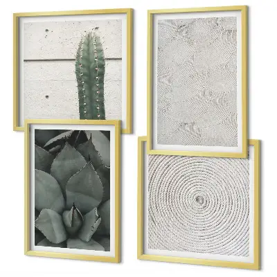 Set de cuadros modernos para salón con diseño de texturas veraniegas tropicales