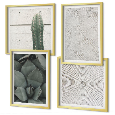 Set de cuadros modernos para salón Texturas veraniegas de los trópicos