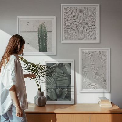 Set de cuadros modernos para salón Texturas veraniegas de los trópicos
