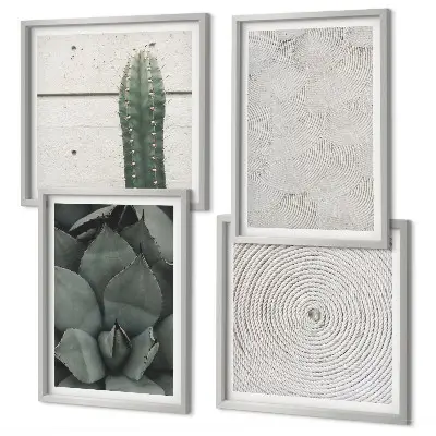 Set de cuadros modernos para salón con diseño de texturas veraniegas tropicales