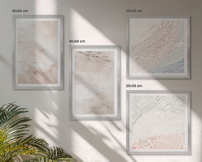 Set de cuadros modernos para salón Hojas de acuarela en pastel