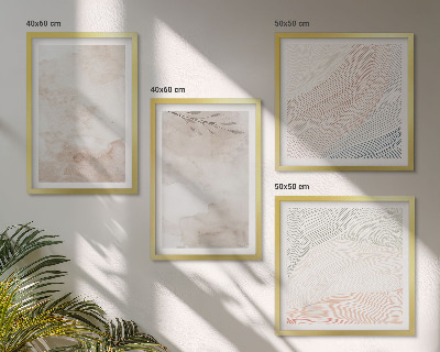 Set de cuadros modernos para salón Hojas de acuarela en pastel