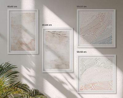 Set de cuadros modernos para salón Hojas de acuarela en pastel