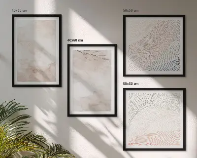 Set de cuadros modernos para salón diseño de hojas de acuarela en tonos pastel