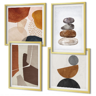 Set de 4 cuadros para salón Decoraciones de pintura abstracta