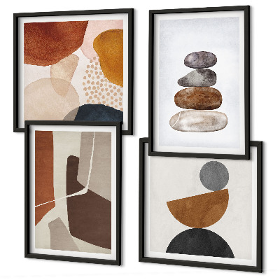 Set de 4 cuadros para salón Decoraciones de pintura abstracta