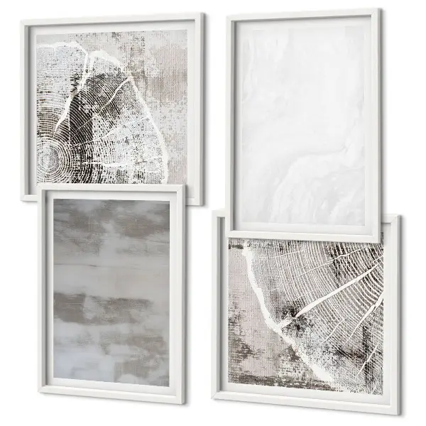 Set de cuadros modernos con diseño de formas abstractas para salón