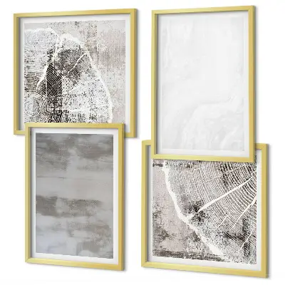 Set de cuadros modernos con diseño de formas abstractas para salón