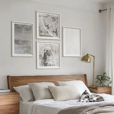 Set de cuadros modernos con diseño de formas abstractas para salón