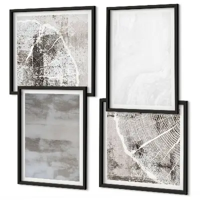 Set de cuadros modernos con diseño de formas abstractas para salón
