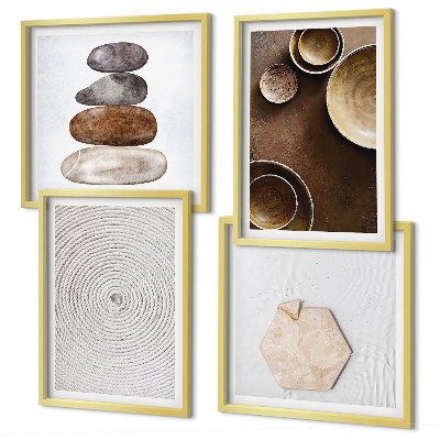 Set de cuadros modernos para salón Texturas en el arte moderno