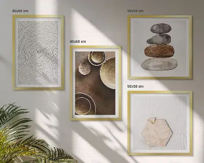 Set de cuadros modernos para salón con diseño de texturas en el arte
