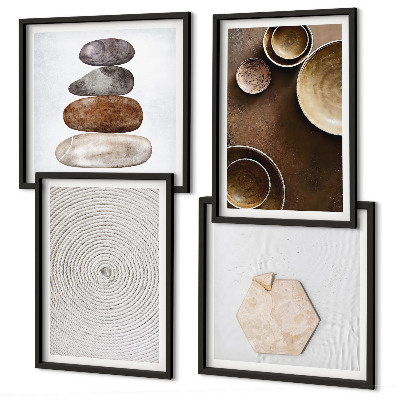 Set de cuadros modernos para salón Texturas en el arte moderno