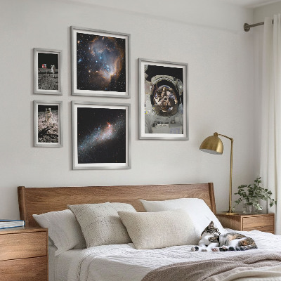 Pared galería de arte Astronautas aterrizando en la Luna