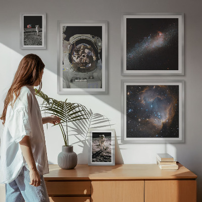 Pared galería de arte Astronautas aterrizando en la Luna