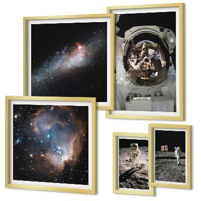 Pared galería de arte Astronautas aterrizando en la Luna