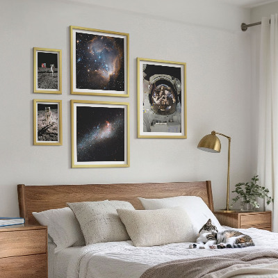 Pared galería de arte Astronautas aterrizando en la Luna