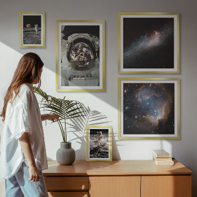 Pared galería de arte Astronautas aterrizando en la Luna