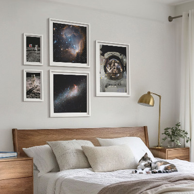Pared galería de arte Astronautas aterrizando en la Luna