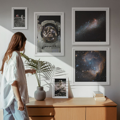 Pared galería de arte Astronautas aterrizando en la Luna