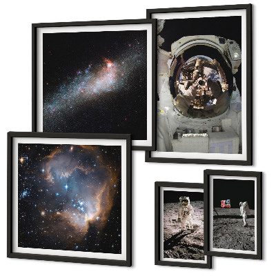 Pared galería de arte Astronautas aterrizando en la Luna
