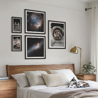 Pared galería de arte Astronautas aterrizando en la Luna