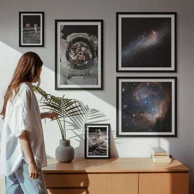 Pared galería de arte Astronautas aterrizando en la Luna