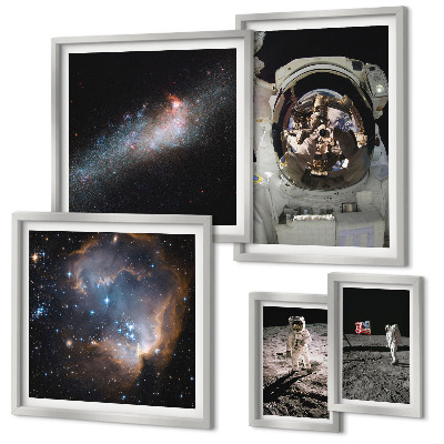 Pared galería de arte Astronautas aterrizando en la Luna