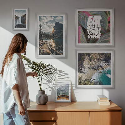 Conjunto de cuadros decorativos Paisajes de cascadas de montaña