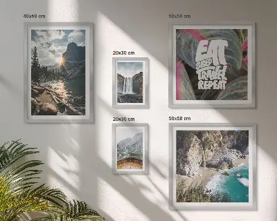 Conjunto de cuadros decorativos con paisajes de cascadas de montaña