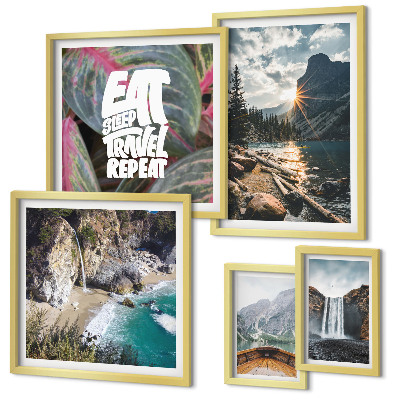 Conjunto de cuadros decorativos Paisajes de cascadas de montaña