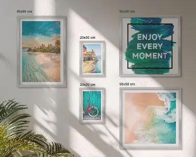 Conjunto de cuadros decorativos motivo de ambiente vacacional