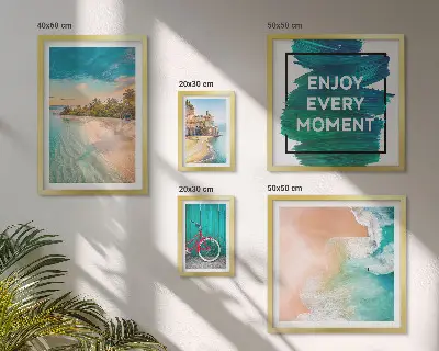 Conjunto de cuadros decorativos motivo de ambiente vacacional