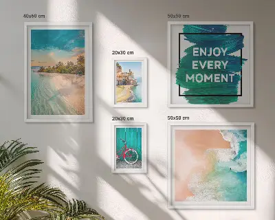 Conjunto de cuadros decorativos motivo de ambiente vacacional