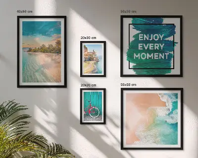 Conjunto de cuadros decorativos motivo de ambiente vacacional