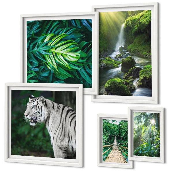 Pared galería de arte paisajes naturales tropicales