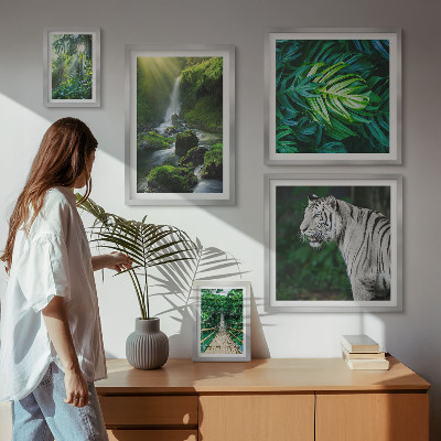 Pared galería de arte paisajes naturales tropicales