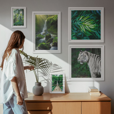Pared galería de arte paisajes naturales tropicales