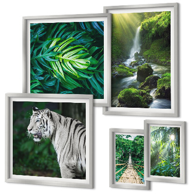 Pared galería de arte paisajes naturales tropicales