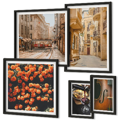 Conjunto de cuadros decorativos Calles encantadoras llenas de sabores