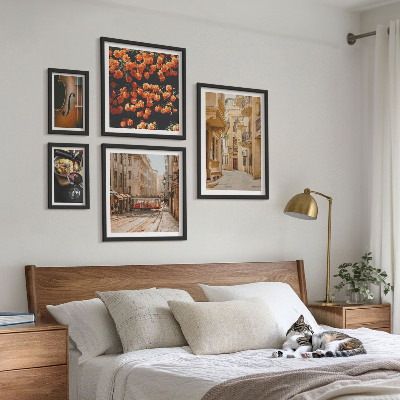 Conjunto de cuadros decorativos Calles encantadoras llenas de sabores