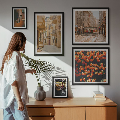 Conjunto de cuadros decorativos Calles encantadoras llenas de sabores