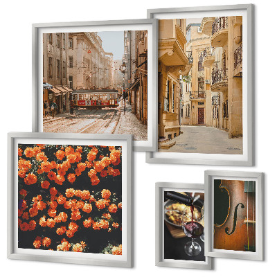 Conjunto de cuadros decorativos Calles encantadoras llenas de sabores