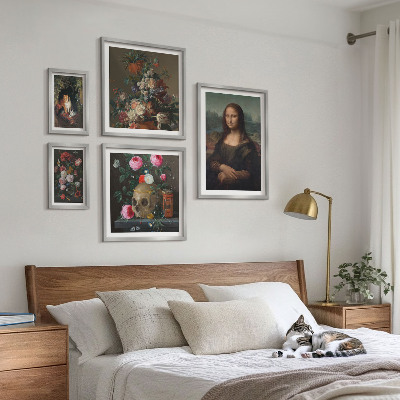 Pared galería de arte Retratos florales vintage