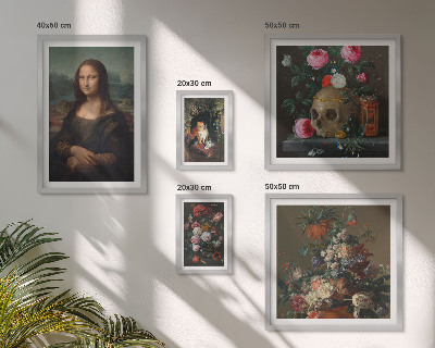 Pared galería de arte Retratos florales vintage
