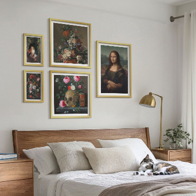 Pared galería de arte Retratos florales vintage